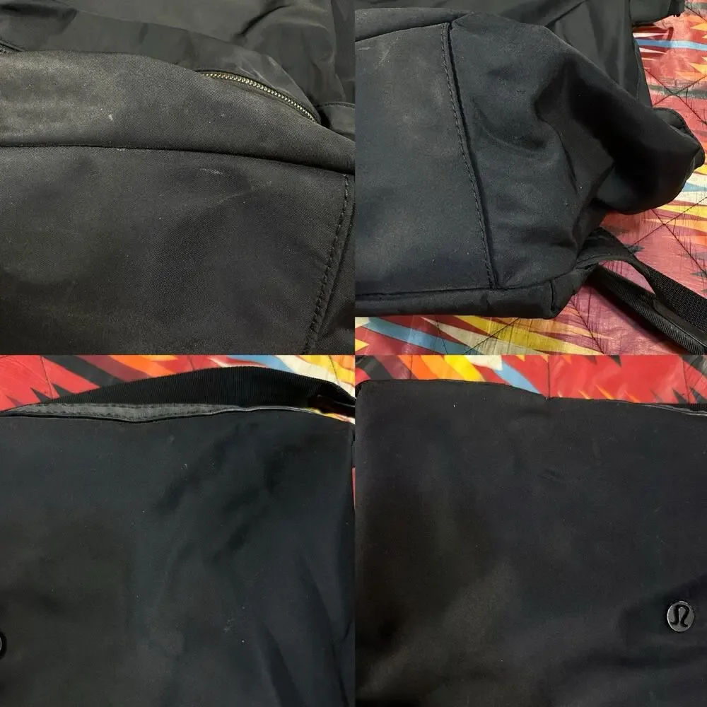 lululemon Easy Days Black Backpack & Tote Bag Laptop FLAWS